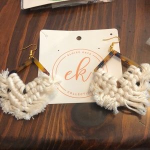 Macrame Fringe Tassel Drop Earrings